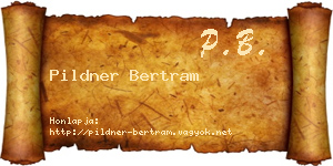 Pildner Bertram névjegykártya